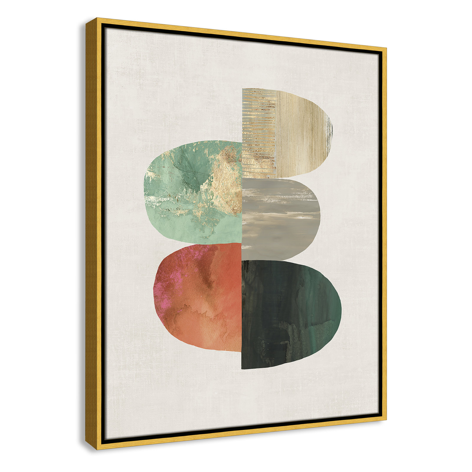 Evolving Energy I - Painting Print, Picture Framed Canvas, 29.5" H x 23.5" W, Gold