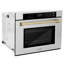 ZLINE 30 in. Autograph Wall Oven w/ Air Fry in Black Stainless Steel with Gold Handle-198249577-198249121