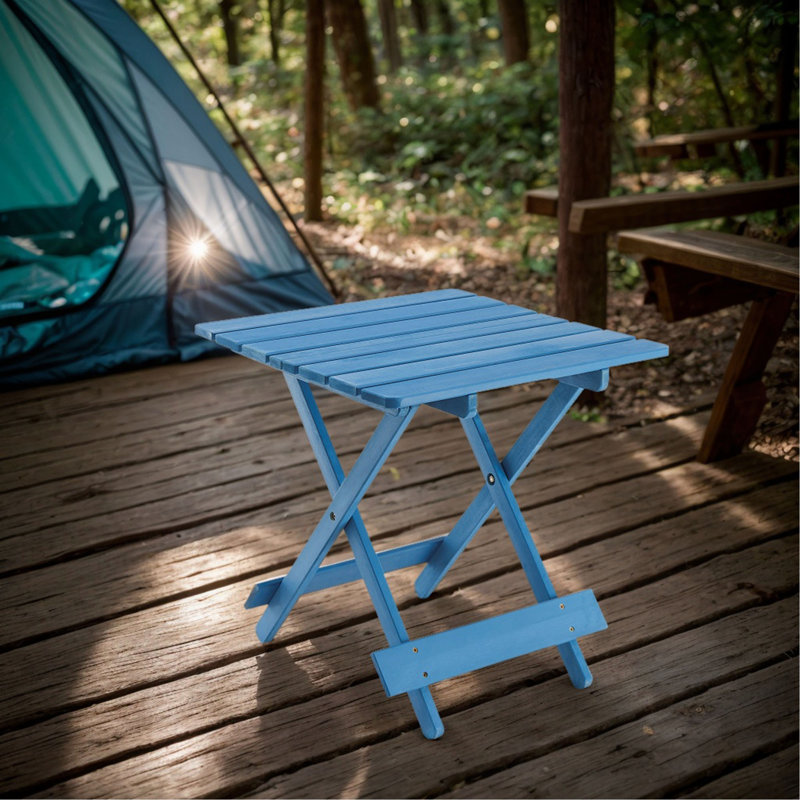 Table pliante carrée d'extérieur en bois massif pour terrasse, balcon, conception portable peu encombrante