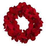 Faux Amaryllis Polyester 22'' Wreath