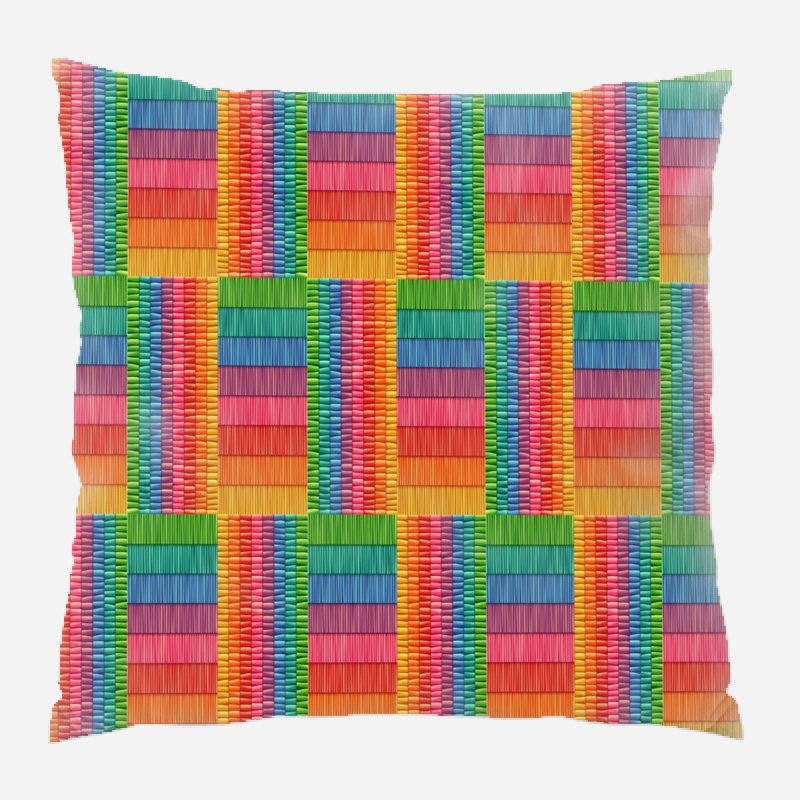 Geometric Microsuede Reversible Throw Pillow