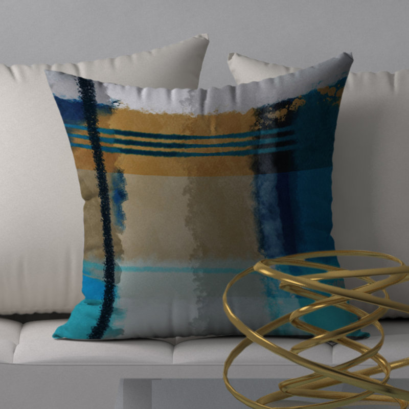 Abstract Throw Pillow, 18" H x 18" W