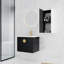 Armoire de salle de bain moderne avec lavabo en céramique et tiroir latéral - châtaignier noir, grande capacité de rangement de 24 po, espace de rangement disponible-130431109