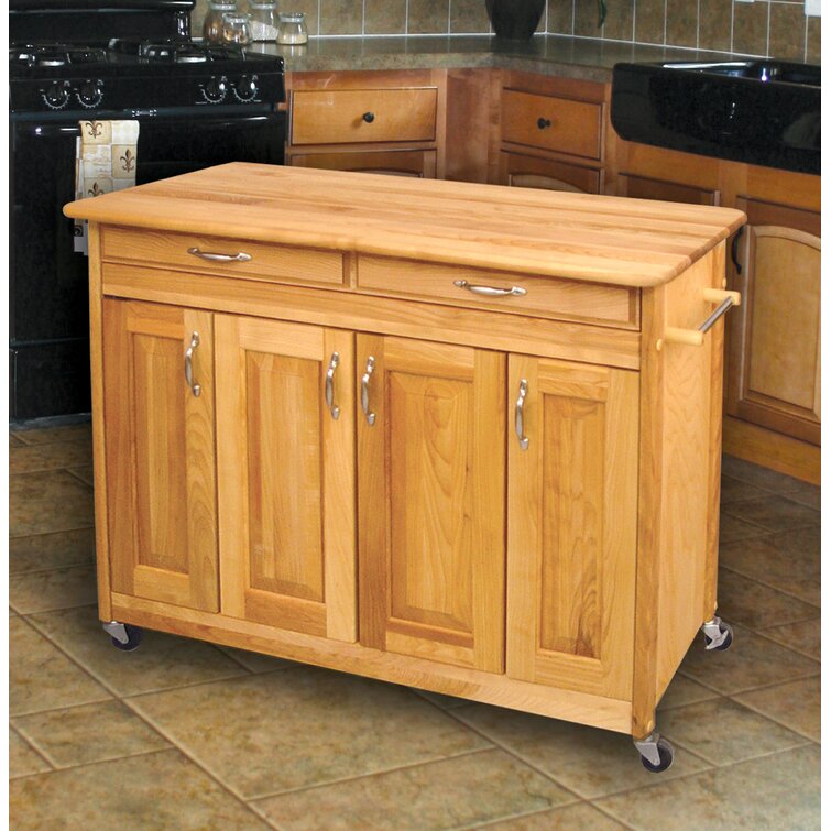 Ermengarda Kitchen Cart Solid Wood