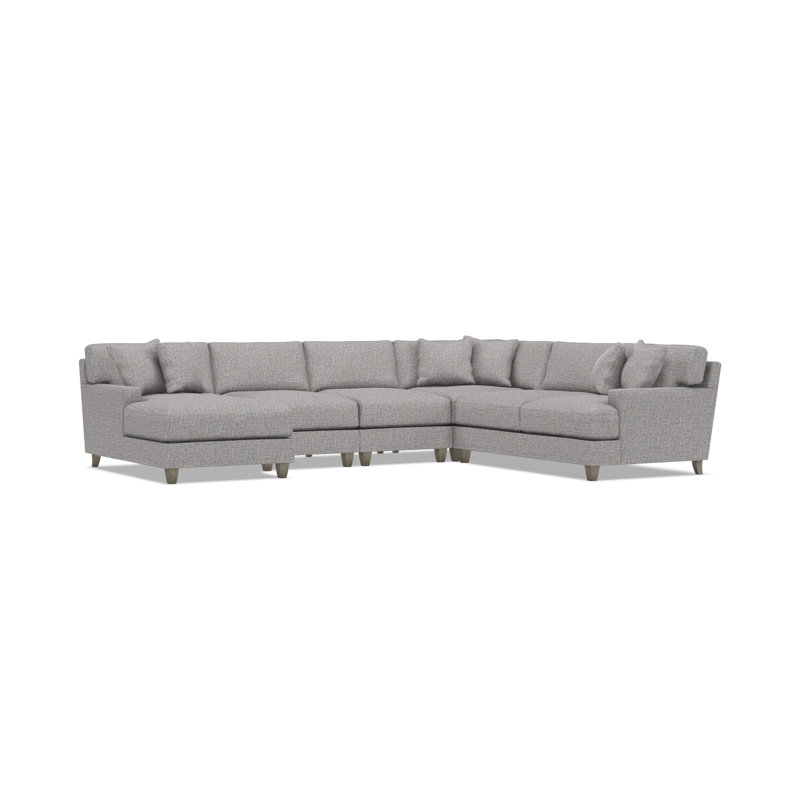 Bernhardt Mila 5-Piece Fabric Sectional, Left Hand Facing, 33.5" H x 137" W x 107" D, Gray Polyester