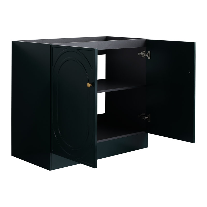 36" Bathroom Vanity - Dark , Luxurious With Soft-Close Cabinet Doors Modern In & Flame Retardant, Dark Green