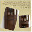 Armoire à vin de style américain en bois massif brun de 25,04 po