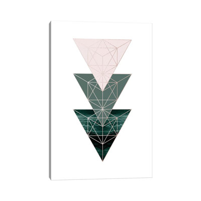 Evergreen Blush Geo IV by Urban Epiphany - Print on Canvas