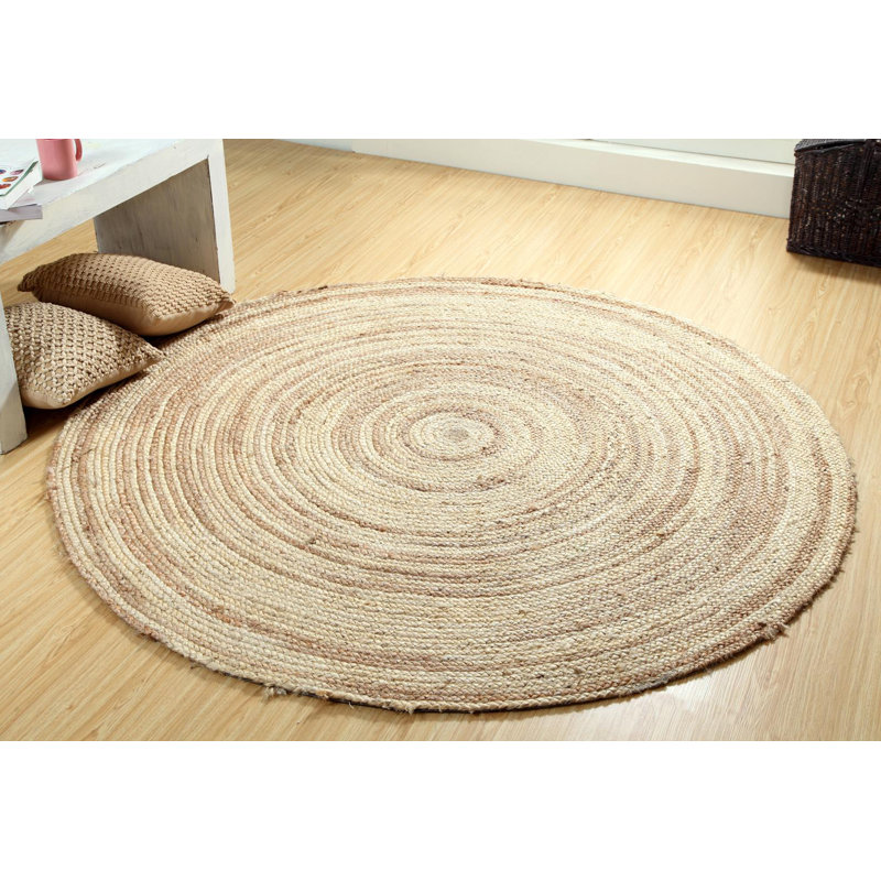 Tapis naturel tressé à la main, Rond 4 pi