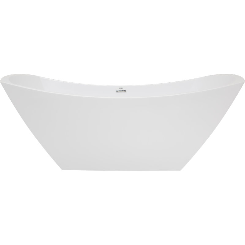 Denali 70'' L Freestanding Soaking Bathtub, Glossy White