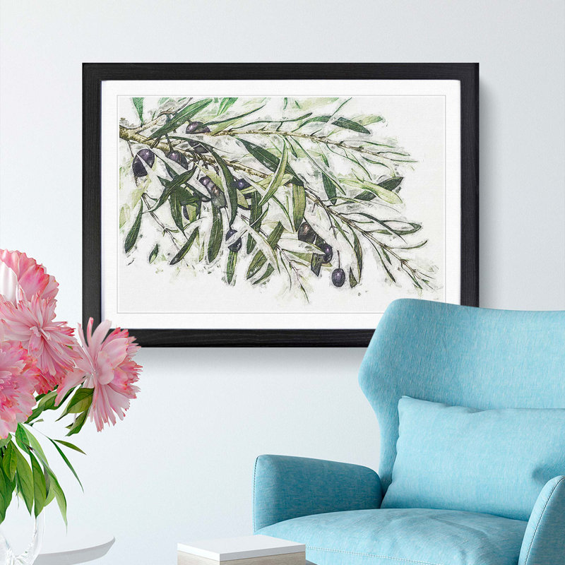 The Olive Branch - Framed Print, 36cm H x 48cm W x 2cm D, Black Framed
