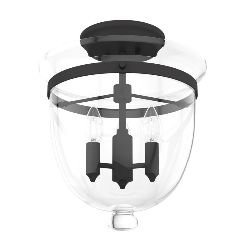 Belltown 3 - Light 13'' Unique/Statement Urn Semi Flush Mount, Black