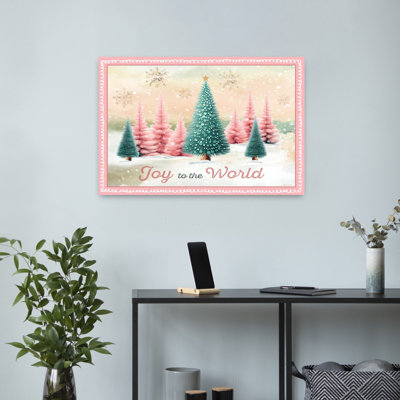 «Joy To The World Trees», art contemporain contemporain paysage d'hiver