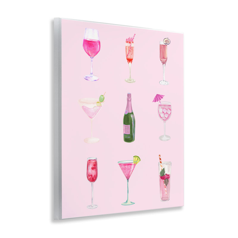  Diverses boissons roses sur bois par House of Lulu