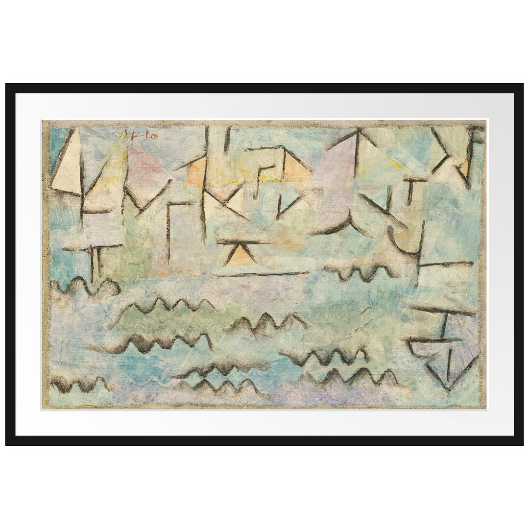 Paul Klee - Der Rhein Bei Duisburg - Im Bilderrahmen Mit Galerie-Passepartout