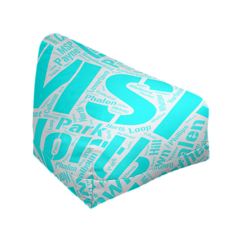 Classic Bean Bag, 42" H x 38" W x 29" D, Minneapolis–Saint Paul, Cyan Polyester Blend