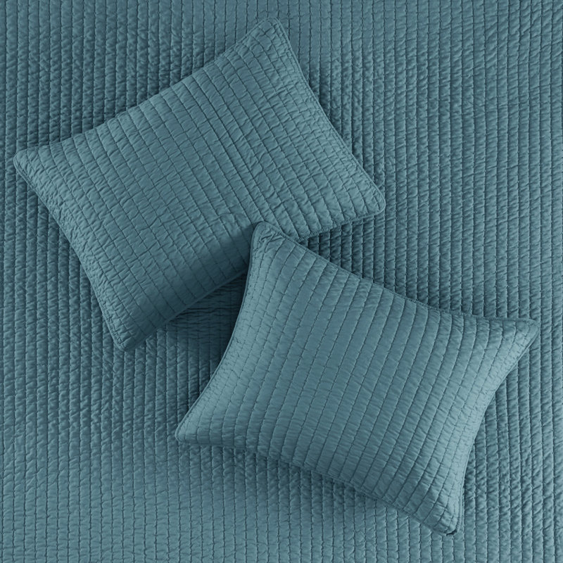 2 Piece Quilt Teal Twin/twin Xl - Reversible, Microfiber, Cotton Filled, For A Quiet Bedroom Soft, Microfiber With Fill, Microbial, Channel Quilting Comfort