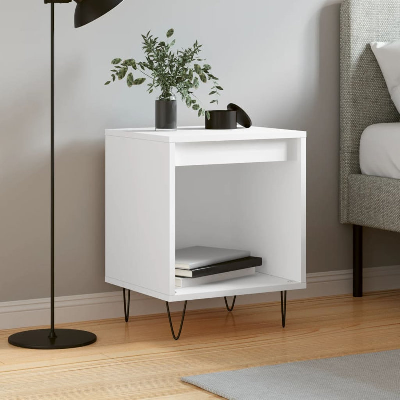 Maffra 35cm W Manufactured Wood Bedside Table, White