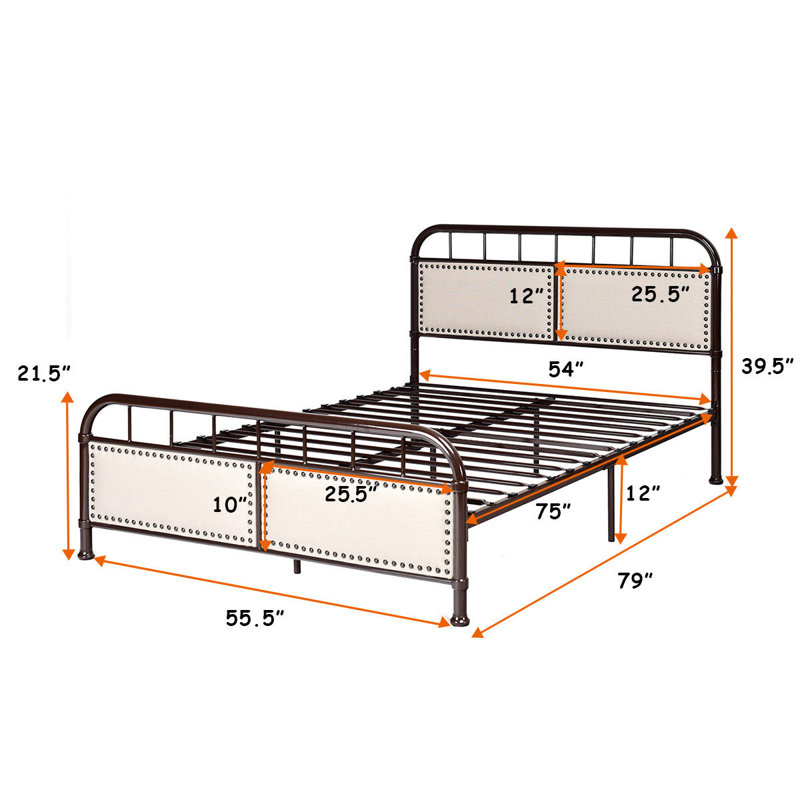 Mccaffrey Metal Bed, Chocolate, Full