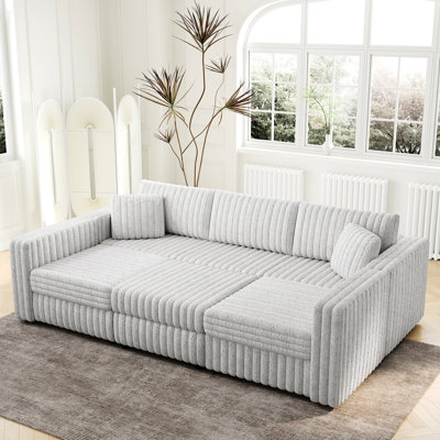 106.3" Gray U-Shaped With Hydraulic Lift. 6 & Storage. Stylish For Bedroom Living Room. Modern Design . Comfortable Foam. And Lift Storage Available
