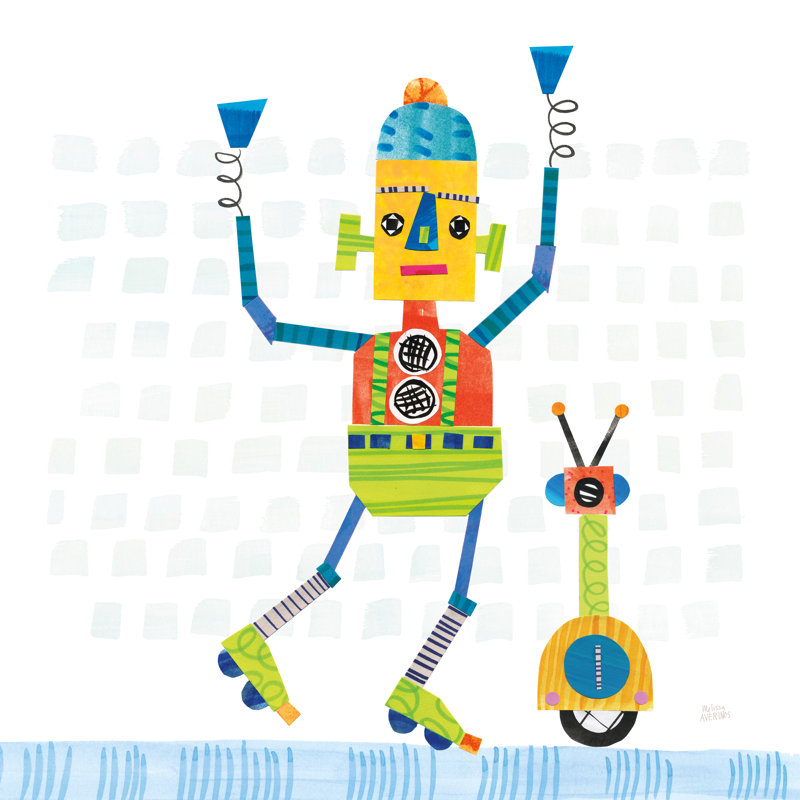 Robot Party I On Square Toys by Melissa Averinos - Wrapped Canvas Art Prints, 122cm H x 122cm W x 3.8cm D