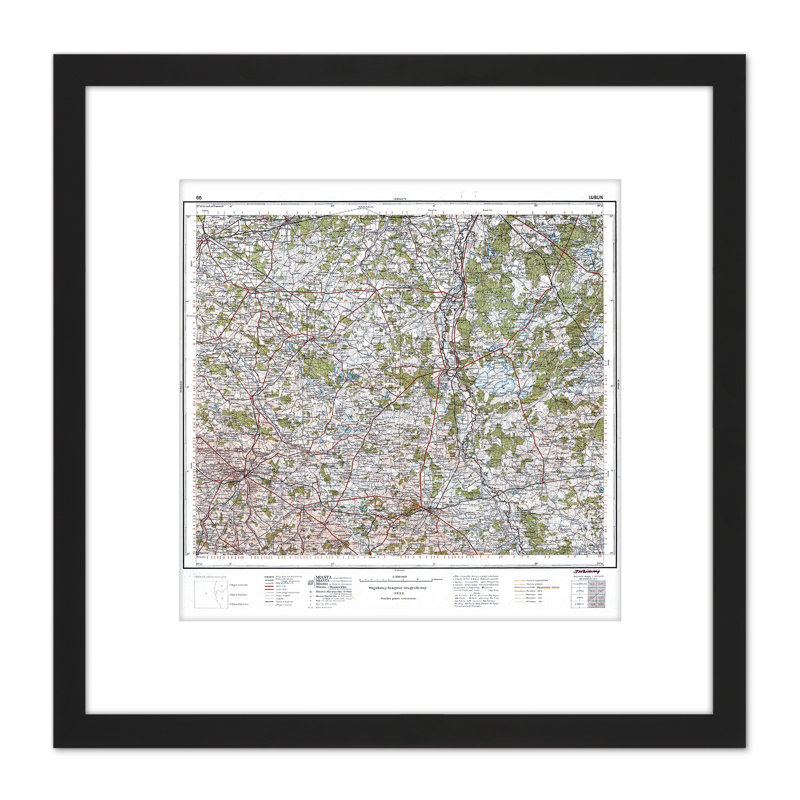 Map 1932 Polish Military Lublin Area Poland Replica - Single Picture Frame Print