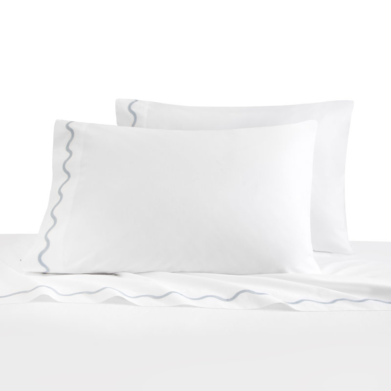 Ripple Bedding Pillowcase, White/Gray, Full