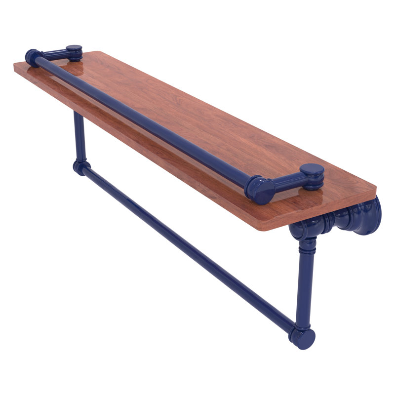 Tablette flottante avec barre à serviettes Carolina, Bleu méditerranéen