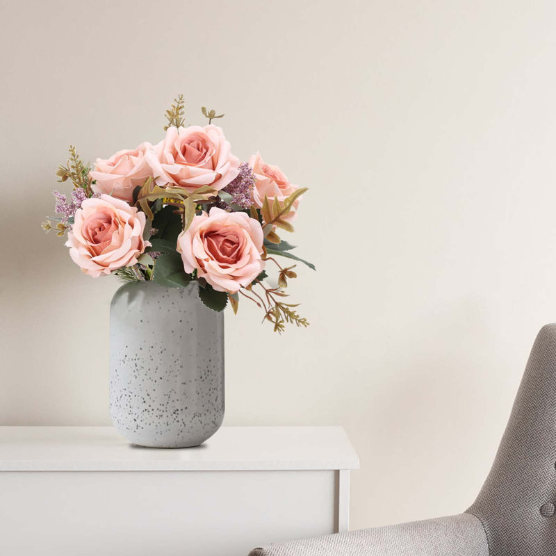  Faux fleurs artificielles pour décoration intérieure Flanelle fleurs roses pour décoration de fête de mariage, Rose