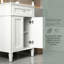 Meuble-lavabo moderne de 24 po avec lavabo en céramique - 2 portes à fermeture en douceur avec organisateurs et tiroir basculant, tablette réglable, armoire de rangement compacte pour petites salles de bain-2026748461