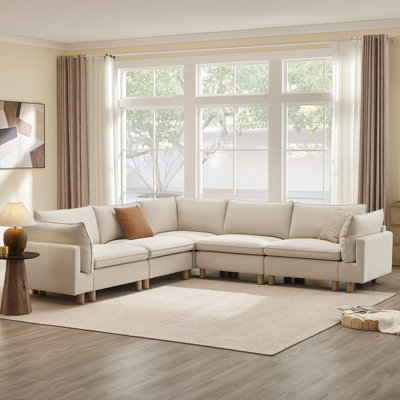 Canapé modulaire rembourré 5 pièces Solena