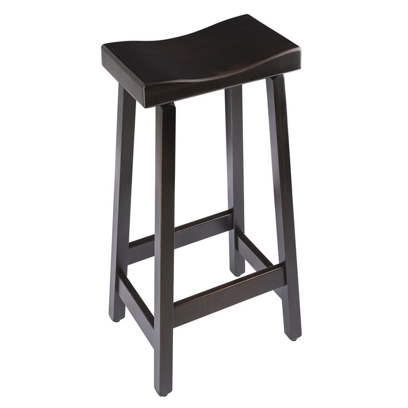 Tabouret de bar et de comptoir en bois massif Cambon, Onyx, Tabouret de bar (assise de 30 po de hauteur)