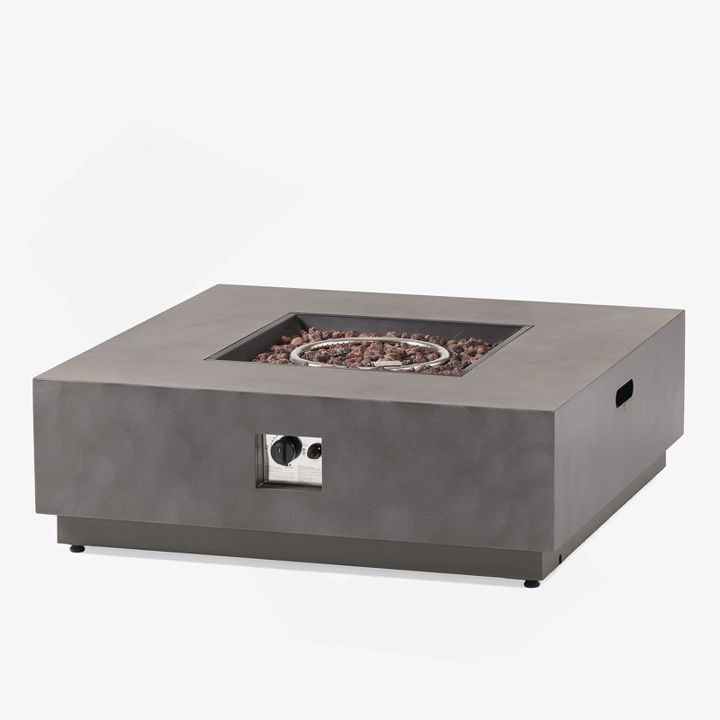 SQUARE Iron FIRE PIT-50 000 BTU, Stone Gray