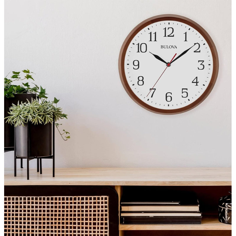 Bulova C4899 Clarity Wood Silent Sweep 12″ Wall Clock