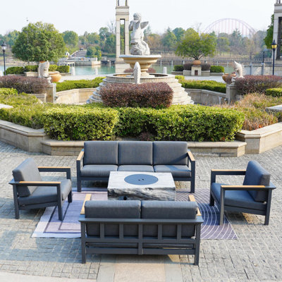 7 - Person Patio Conversation Set with Cushions