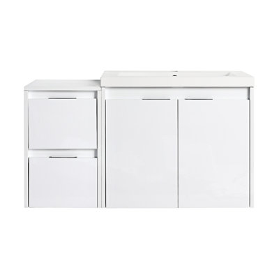 Meuble-lavabo à fixation flottante avec lavabo en résine
