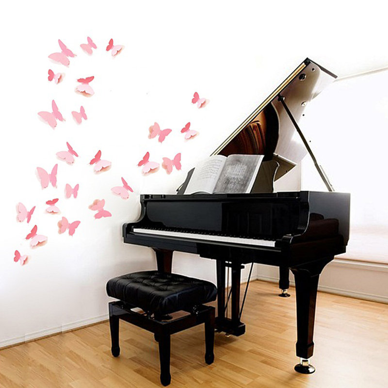 Décalcomanie murale papillon 3d, Rose