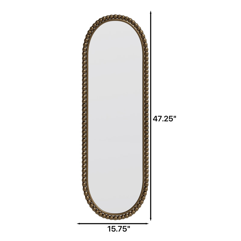 Vintage Iron Art Oval Mirror with Antique Gold Finish - Decorative Wall Hanging Accent for Living Room, Bedroom, Entryway