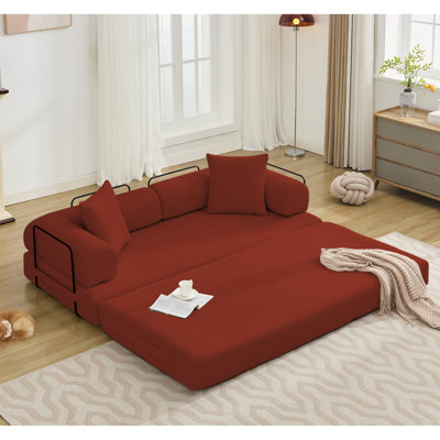 New 78.5" King Size 3 - Seat 5 In 1 Diy Folding , Corduroy, Soft Touch Finish Convertible Out Sleeper Modular Corduroy No Assembly, Space Saving Solution