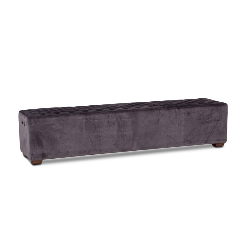 Aportela Upholstered Bench, 17" H x 59.06" W x 18" D, Asphalt Gray