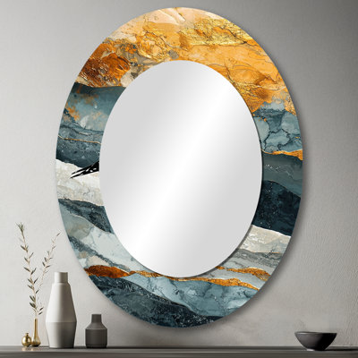 Miroir mural ovale Marble Seagull Bird