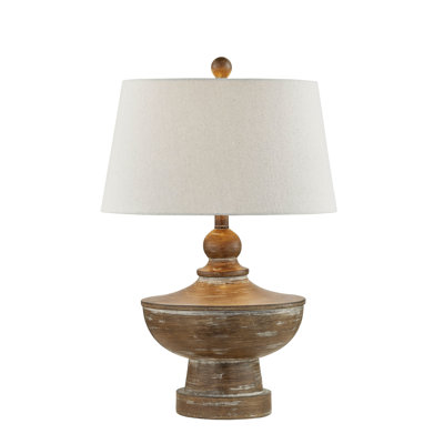 Colette 25.5" Resin Table Lamp with Natural Fabric Shade