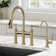 KRAUS Allyn Transitional Bridge Kitchen Faucet with Pull-Down Sprayhead