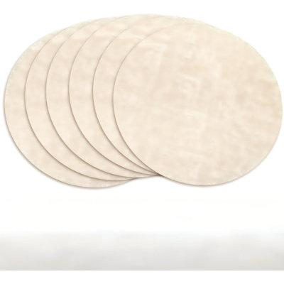 Ensemble de napperons ronds de 13 po avec 6 napperons réversibles en similicuir effaçables | Vinyle de 2 mm résistant à la chaleur et à l'eau, antidérapant et antidérapant, lavable