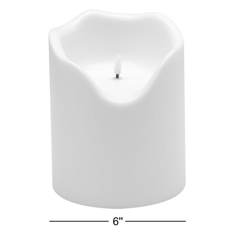 Petite bougie blanche sans flamme pour l'extérieur
