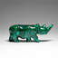Genuine Polished Malachite Rhino Carving (272.4 Grams)