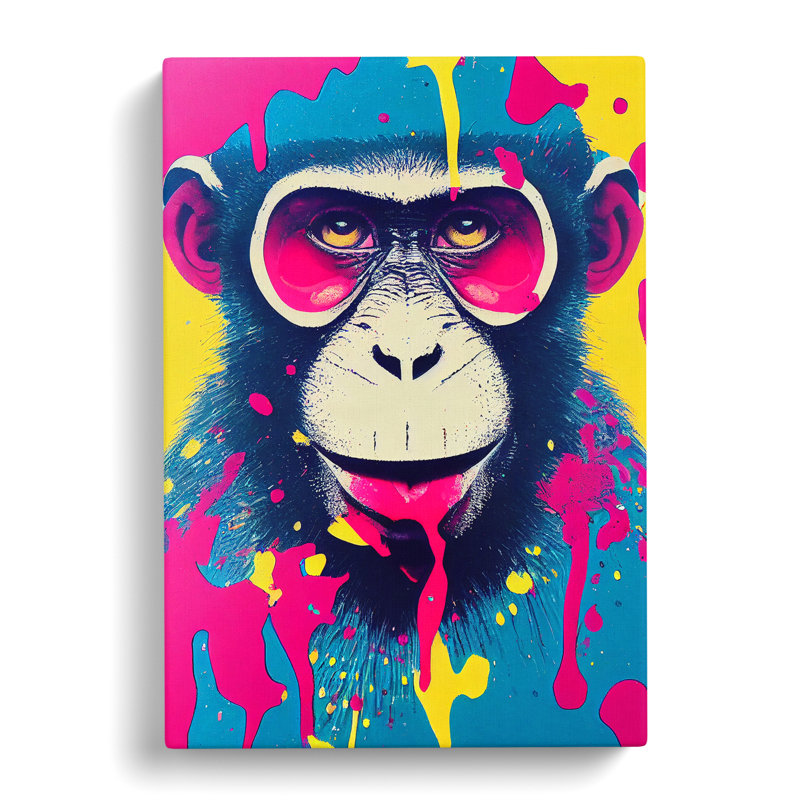 Painted Monkey No.3 Abstract - Wrapped Canvas, 50cm H x 35cm W x 3cm D