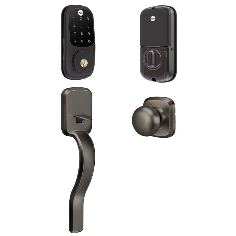 Écran tactile Assure Lock avec poignée Ridgefield, Bronze frotté à l'huile