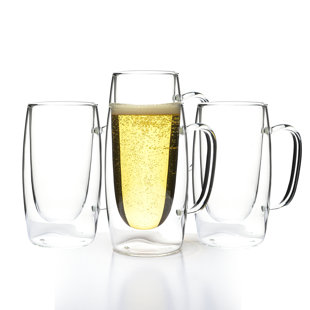 FREEZER MUGS Gel Beer Mug Frosted Cups Double Wall Ice 16oz Set Of