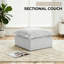 Repose-pieds rembourré carré en chenille avec surmatelas moelleux surdimensionné - entièrement comprimé, aucun assemblage requis-1695740898
